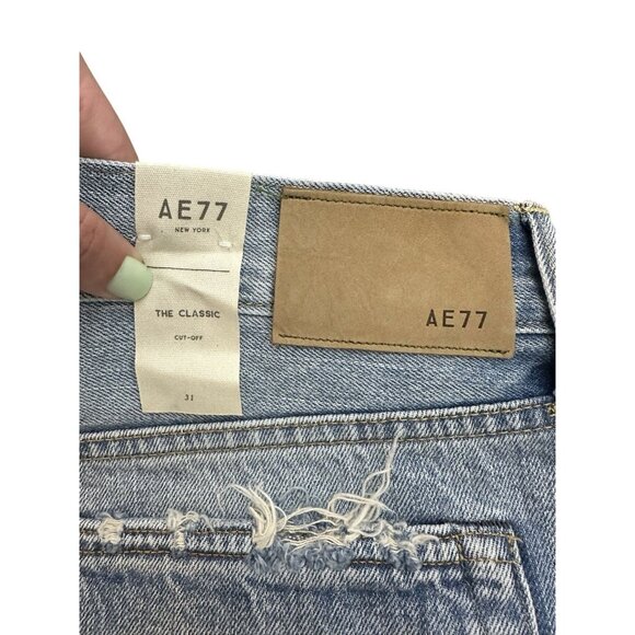 AE77 The Classic Cut Off Jean Shorts Size 31 NWT $148 Premium Denim - Picture 5 of 8